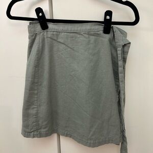 Sage Green Mini Wrap Skirt